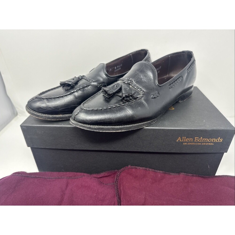 Allen Edmonds The Adams Independence Collection Black Loafers Tassle Sz 10 D